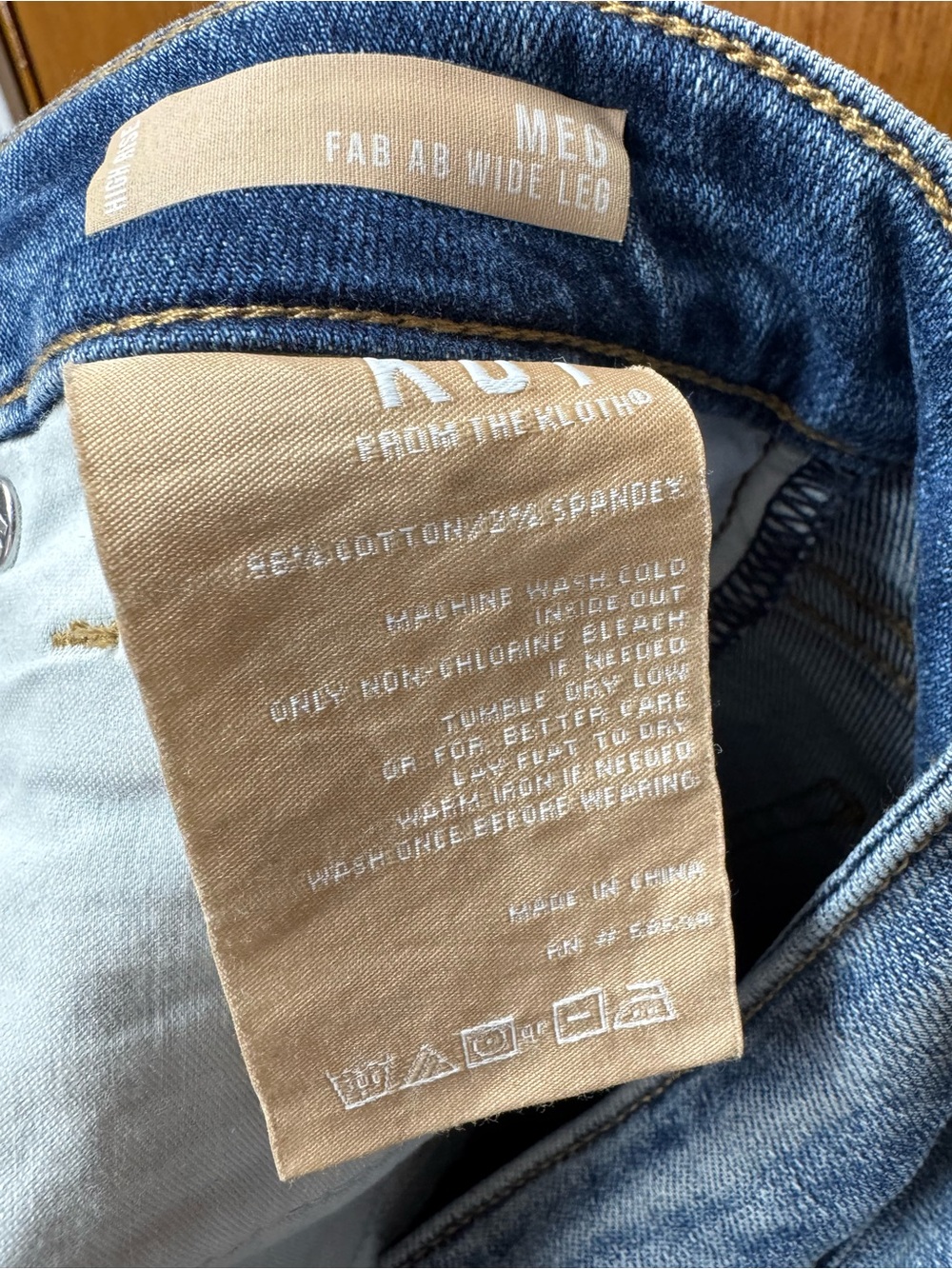 Kut From the Kloth Meg Fab Ab Wide Leg Denim Jeans High Rise Cuffed Hem Blue 6 - Picture 7 of 14